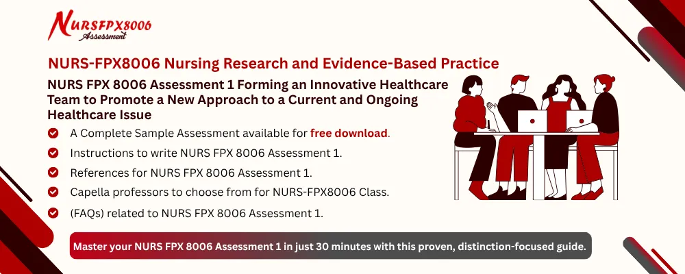 NURS FPX 8006 Assessment 1 Forming an Innovative Healthcare Team to Promote a New Approach to a Current and Ongoing Healthcare Issue