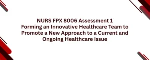 NURS FPX 8006 Assessment 1 Forming an Innovative Healthcare Team to Promote a New Approach to a Current and Ongoing Healthcare Issue